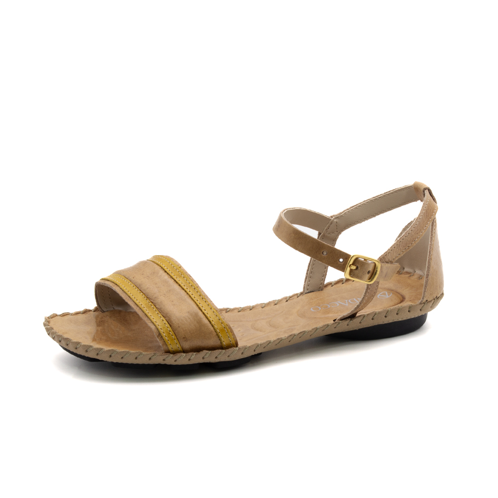 Sandália Rasteira Jade em Couro Crush Tapioca - 12414CT Sandália Rasteira Jade em Couro Crush Tapioca - 12414CT