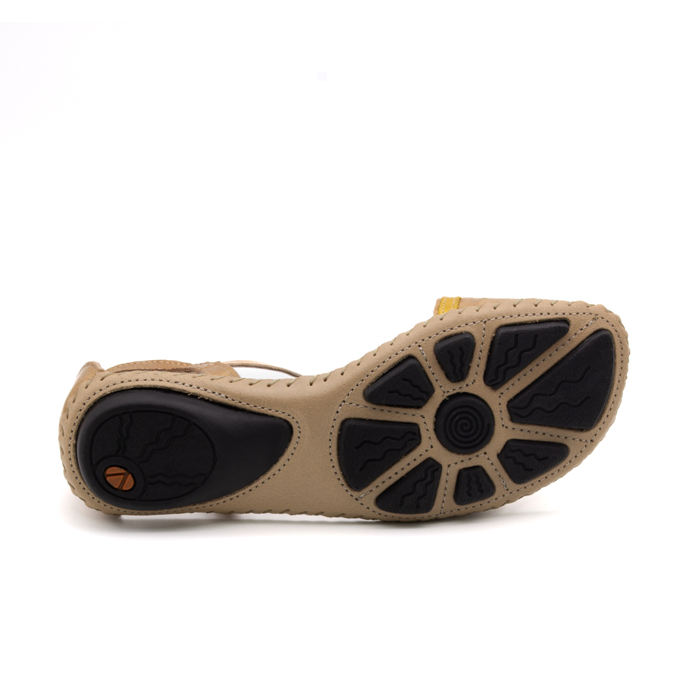 Sandália Rasteira Jade em Couro Crush Tapioca - 12414CT Sandália Rasteira Jade em Couro Crush Tapioca - 12414CT