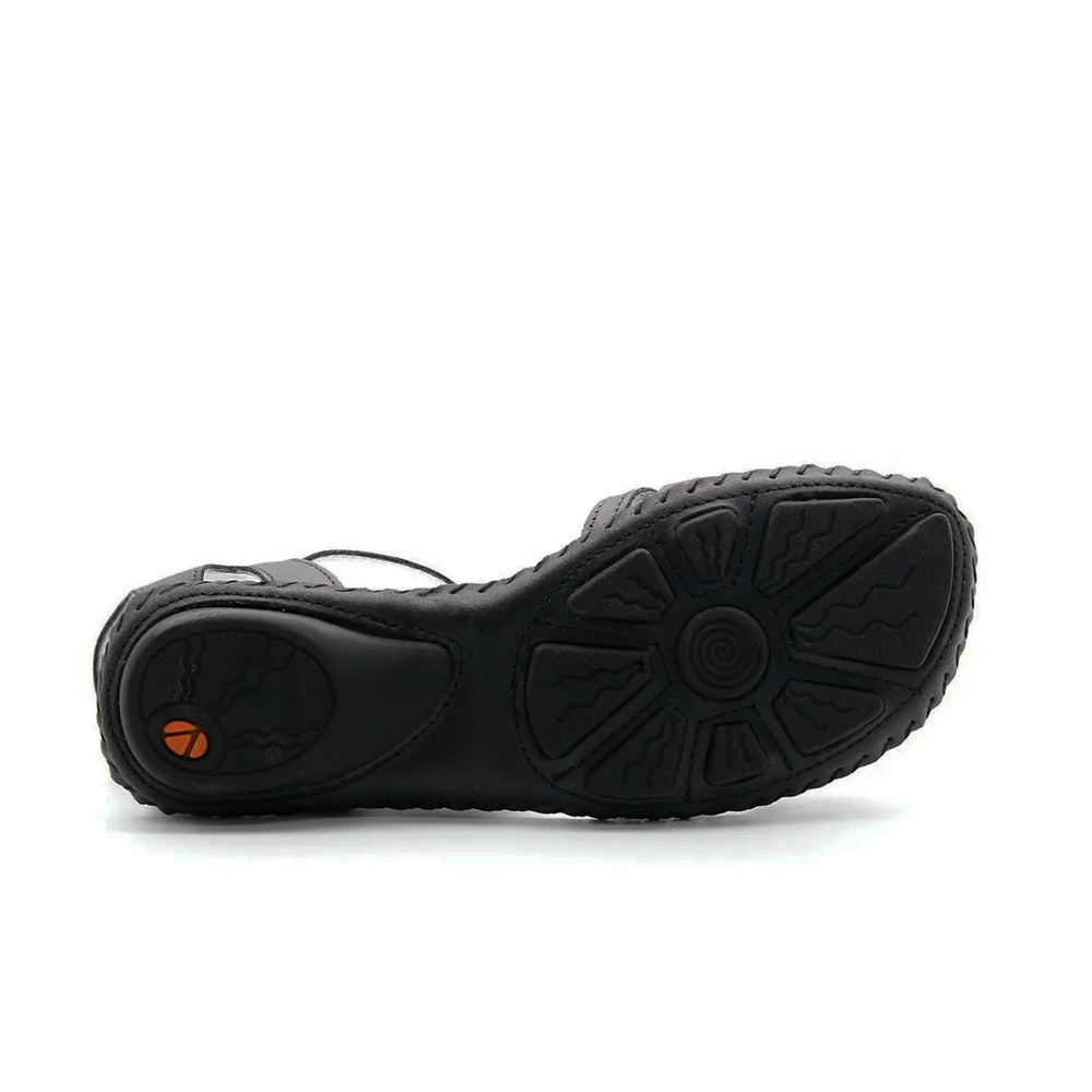 Sandália Rasteira Jade em Couro Solare Preto - 1219SP