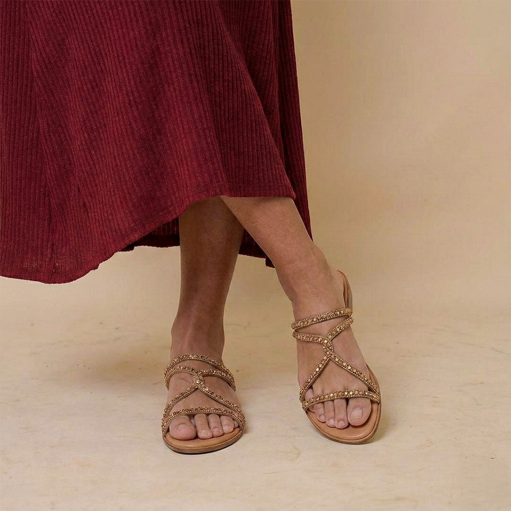 Sandália Rasteira Lisboa Tira Camurça - 18154TC