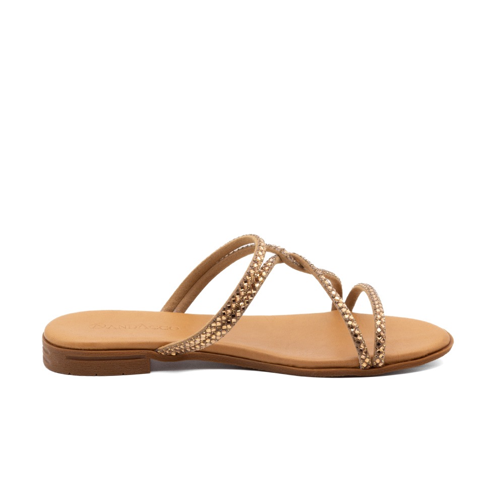 Sandália Rasteira Lisboa Tira Camurça - 18154TC