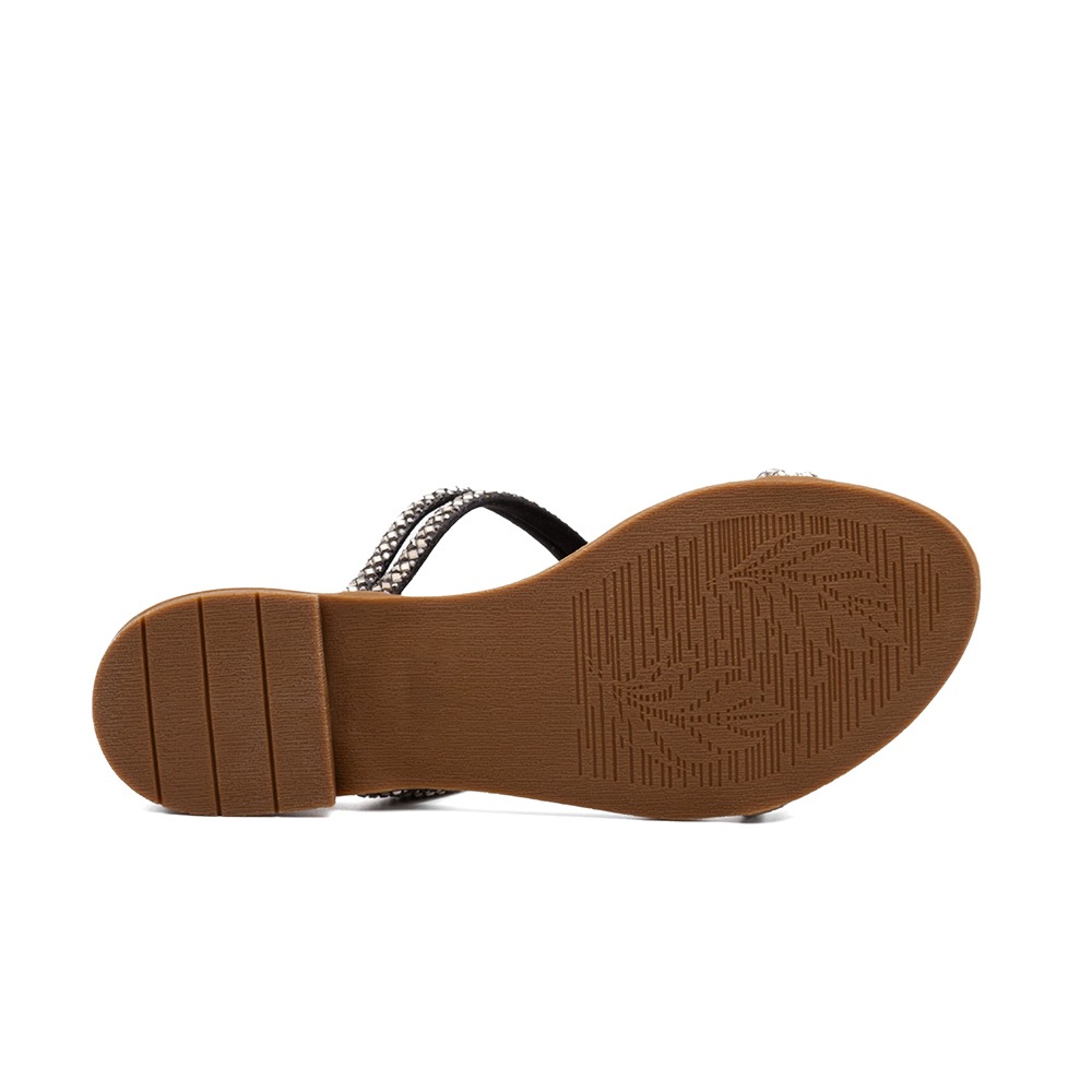 Sandália Rasteira Lisboa Tira Preta - 18154TP