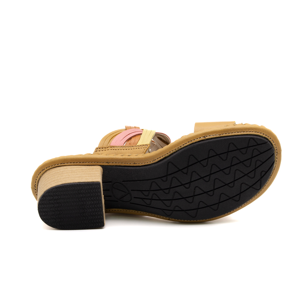 Sandália Salto Clarita em Couro Alfa Cheddar - 16129AC