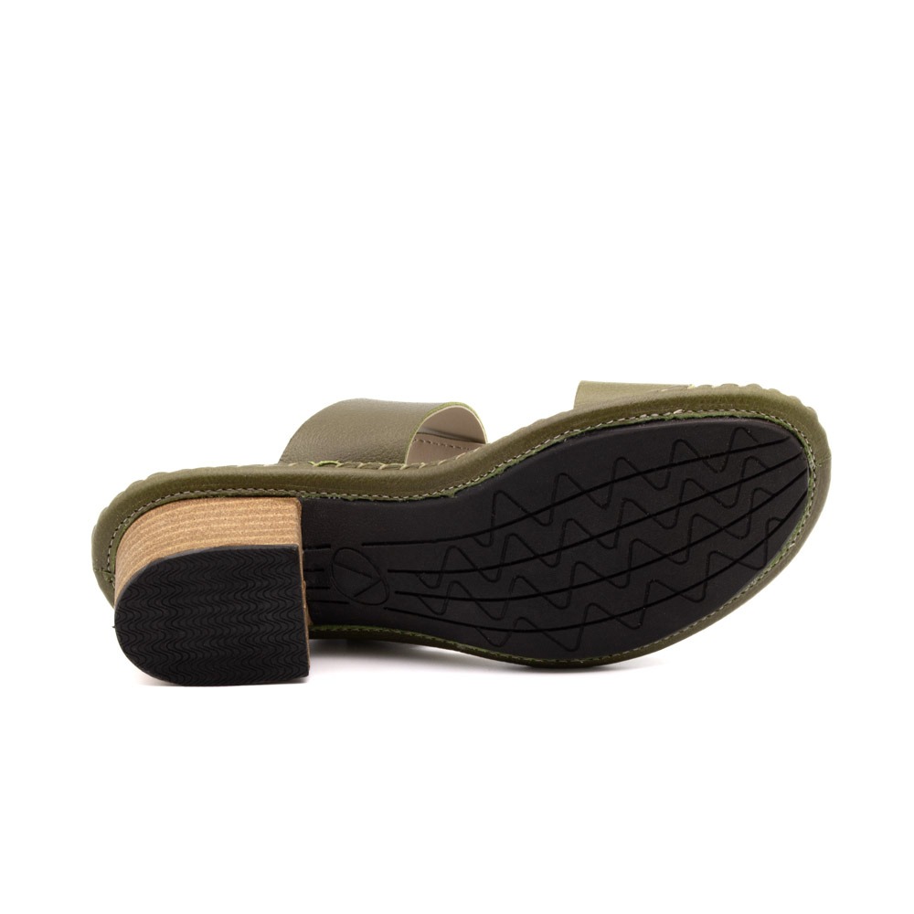 Sandália Salto Clarita em Couro Alfa Grass - 16128AG