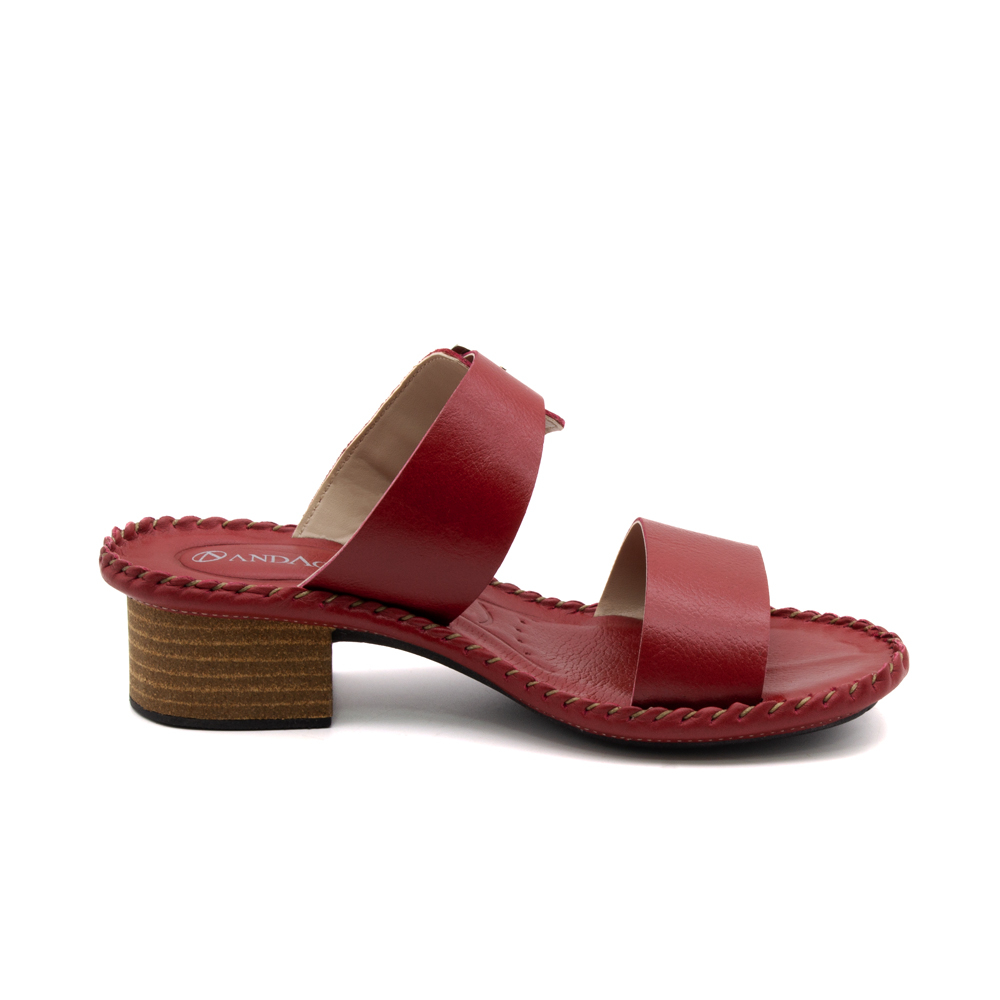 Sandália Salto Clarita em Couro Alfa Rubi - 16128AR