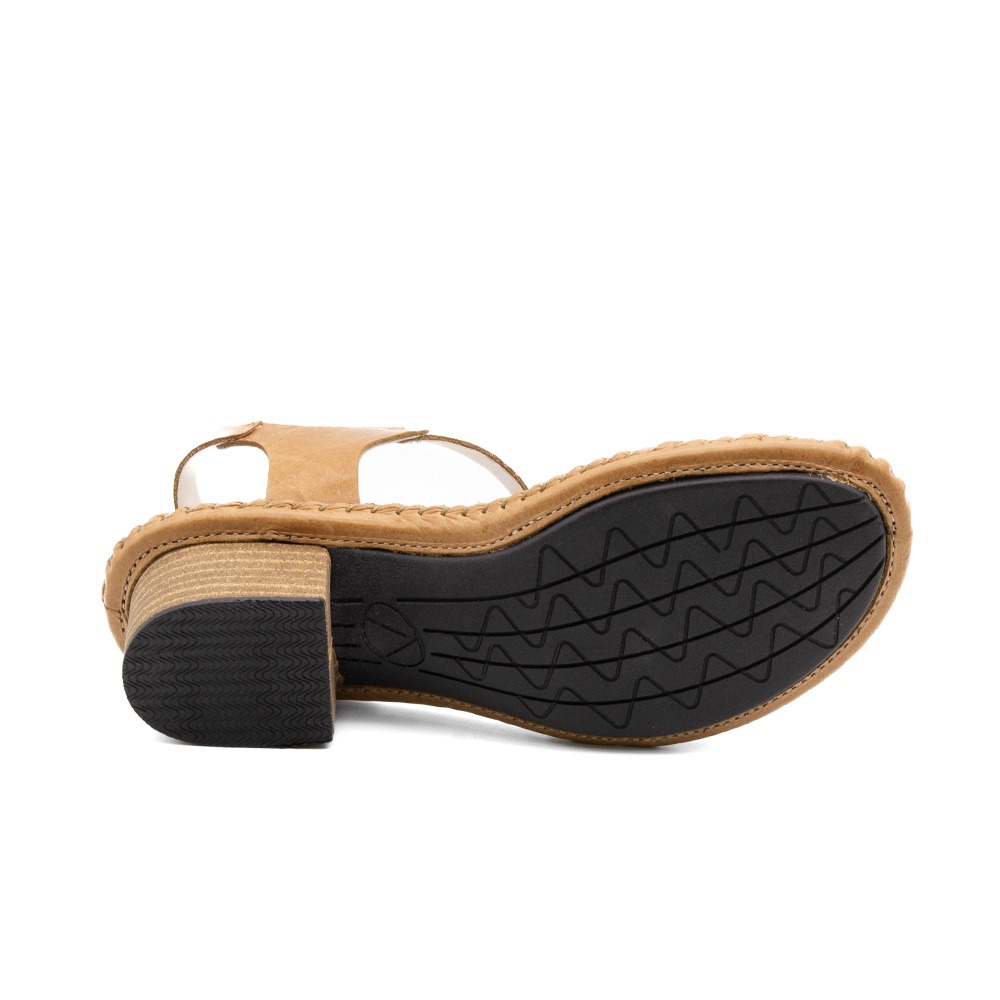 Sandália Salto Clarita em Couro Crush Caramelo - 16135CC