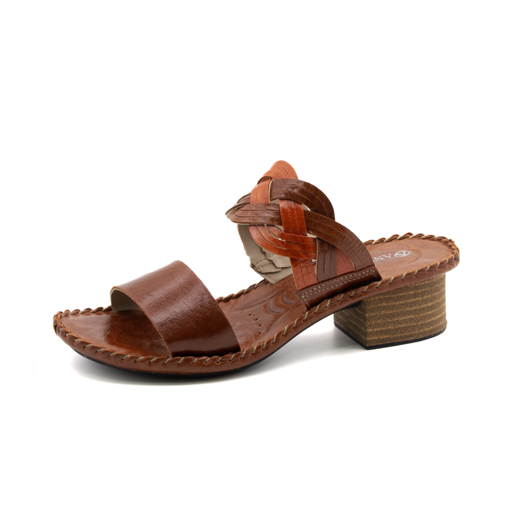 Sandália Salto Clarita em Couro Crush Rust - 16129CR Sandália Salto Clarita em Couro Crush Rust - 16129CR