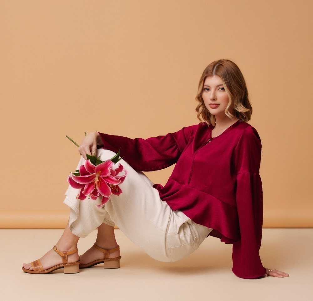 Sandália Salto Clarita em Couro Alfa Cheddar - 16131AC