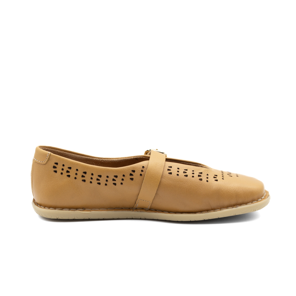 Sapatilha Feminina Siena em Couro Alfa Cheddar - 6264AC