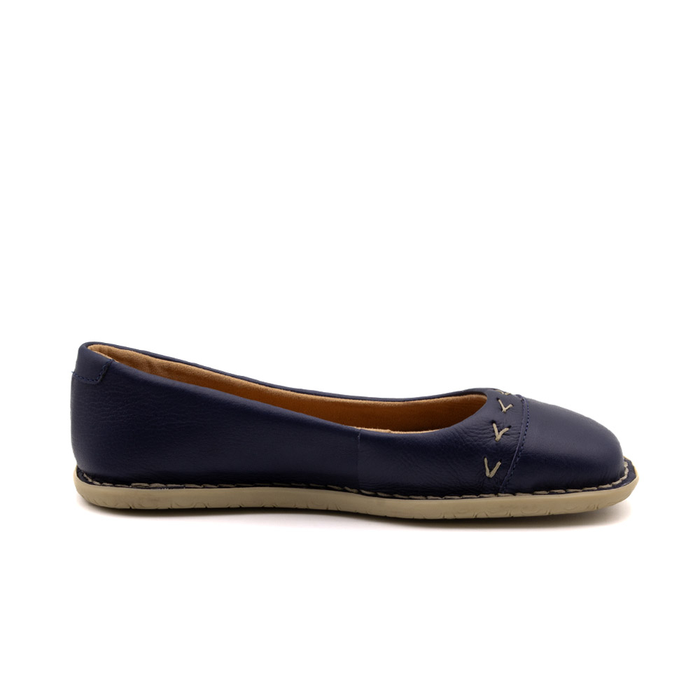 Sapatilha Feminina Siena em Couro Alfa Dark Blue - 6260AD