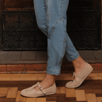 Sapatilha Feminina Siena em Couro Camurça Bege - 6262CB