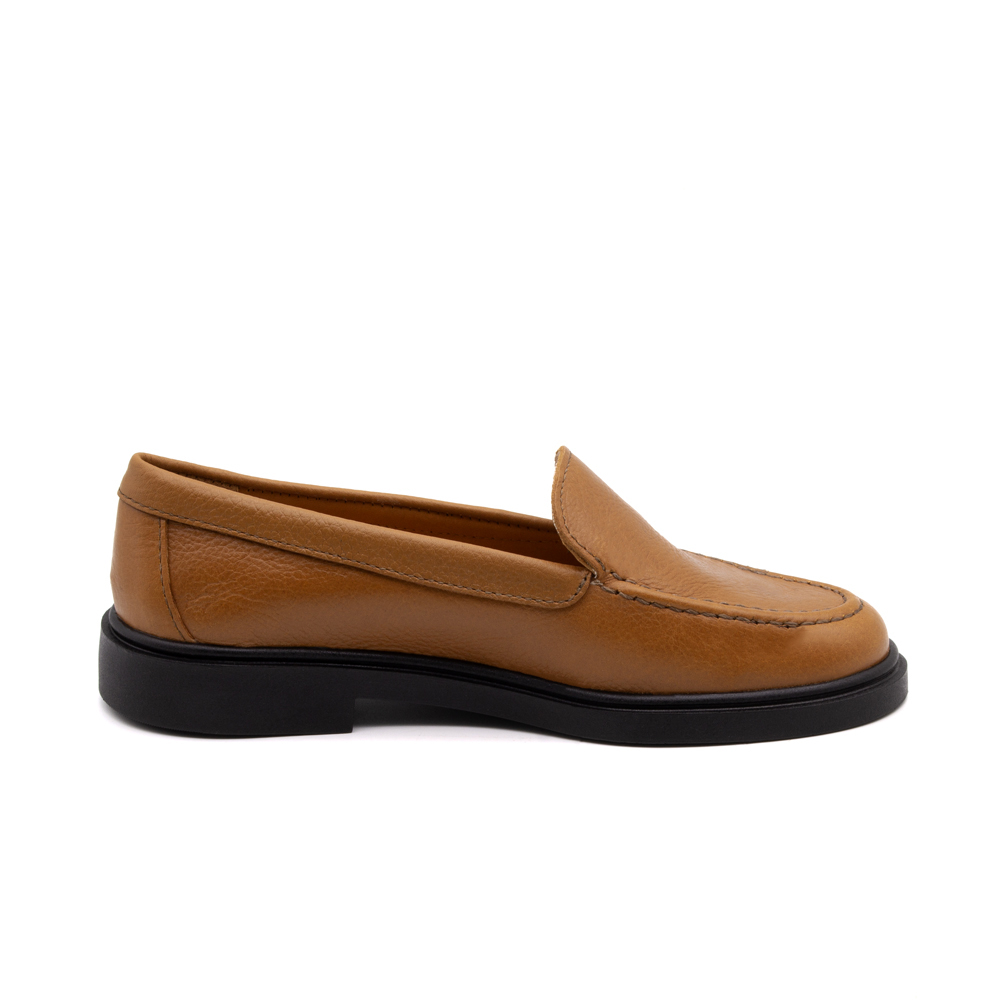 Sapato Feminino Loafer em Couro Alfa Camel - 3900AC