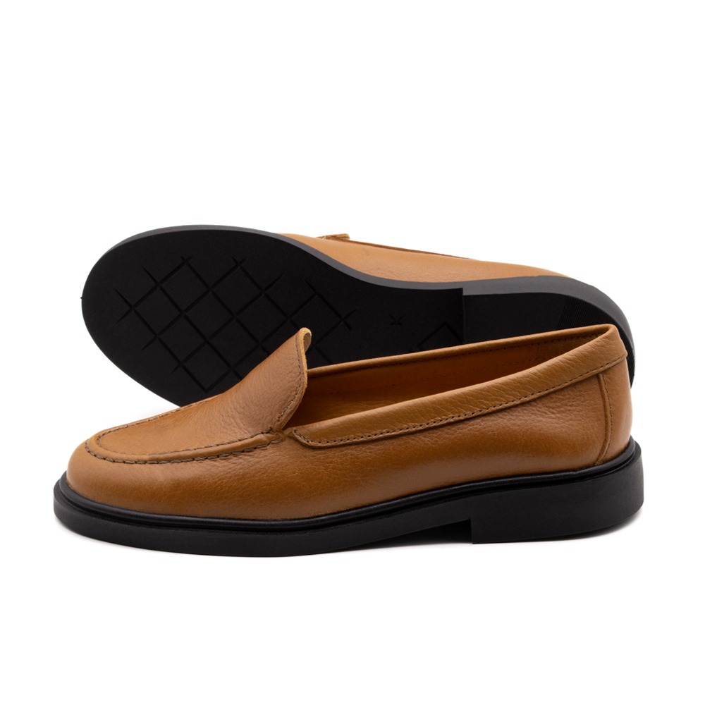 Sapato Feminino Loafer em Couro Alfa Camel - 3900AC Sapato Feminino Loafer em Couro Alfa Camel - 3900AC