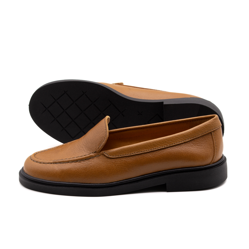 Sapato Feminino Loafer em Couro Alfa Camel - 3900AC