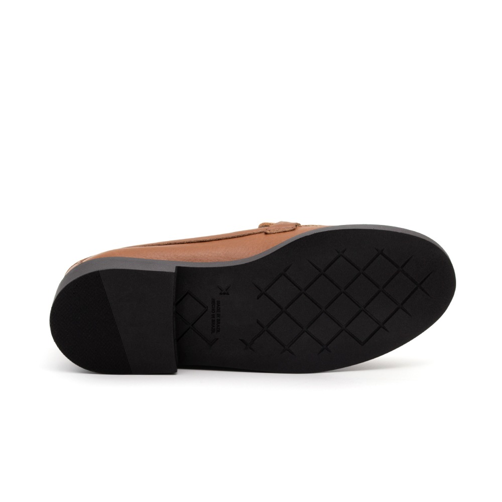 Sapato Feminino Loafer em Couro Alfa Conhaque - 3901AC Sapato Feminino Loafer em Couro Alfa Conhaque - 3901AC