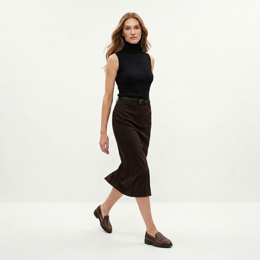 Sapato Feminino Loafer em Couro Box Marrom - 3900BM