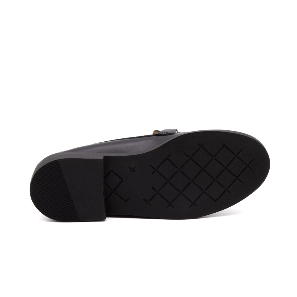 Sapato Feminino Loafer em Couro Box Preto - 3901BP