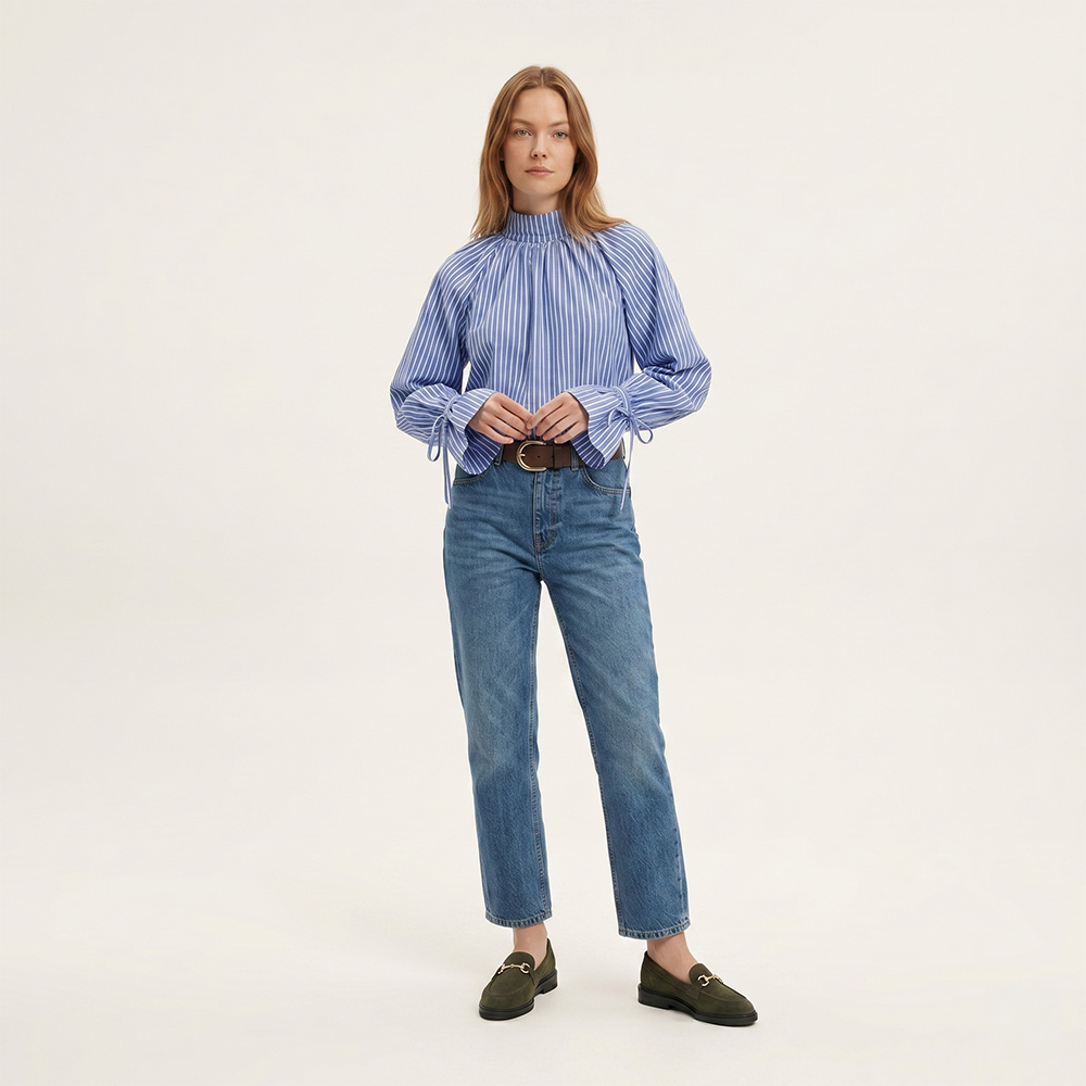 Sapato Feminino Loafer em Couro Camurça Musgo - 3901CM Sapato Feminino Loafer em Couro Camurça Musgo - 3901CM
