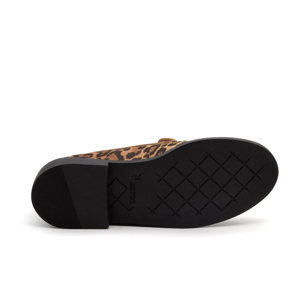 Sapato Feminino Loafer em Couro Nobuck Leopardo - 3900NL