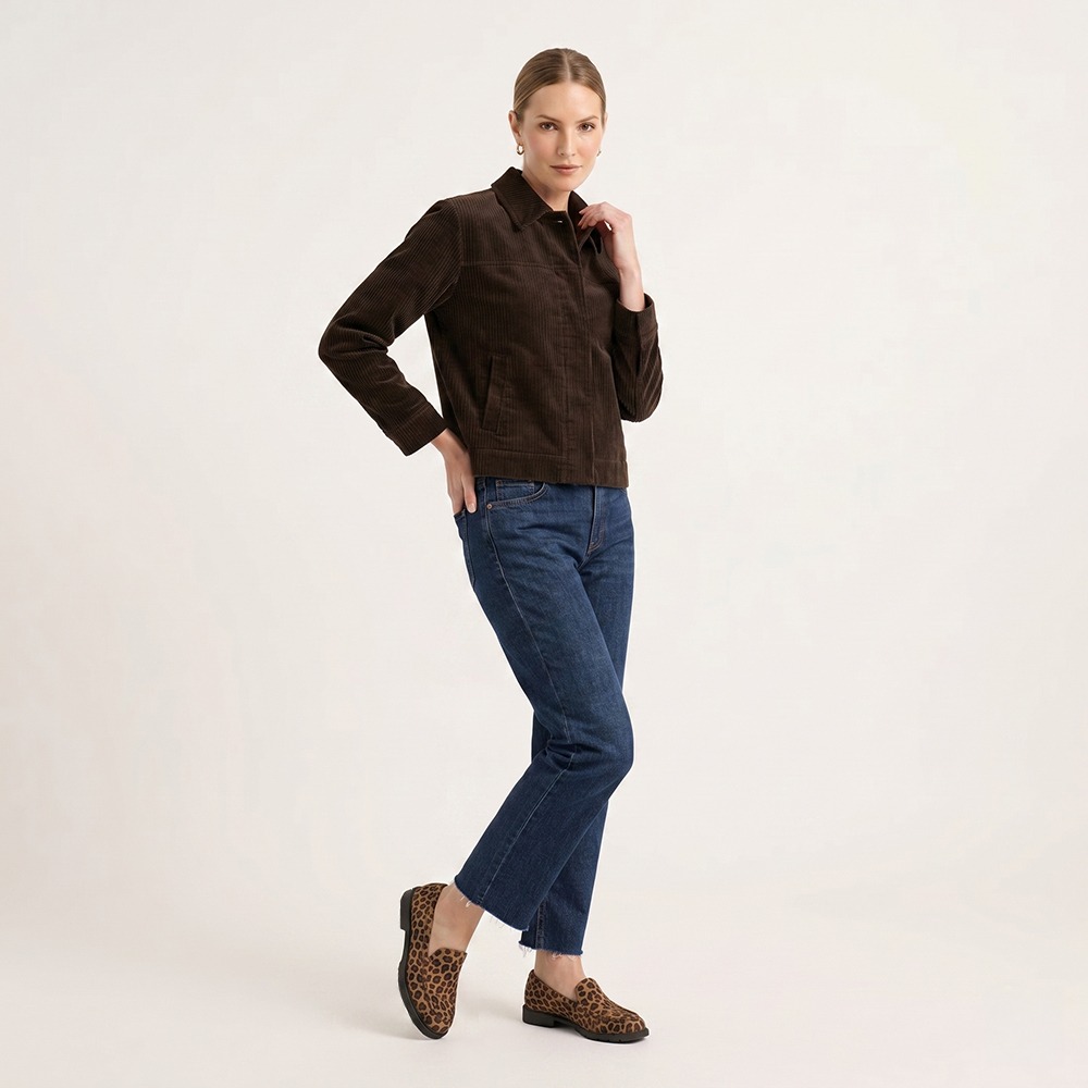 Sapato Feminino Loafer em Couro Nobuck Leopardo - 3900NL Sapato Feminino Loafer em Couro Nobuck Leopardo - 3900NL