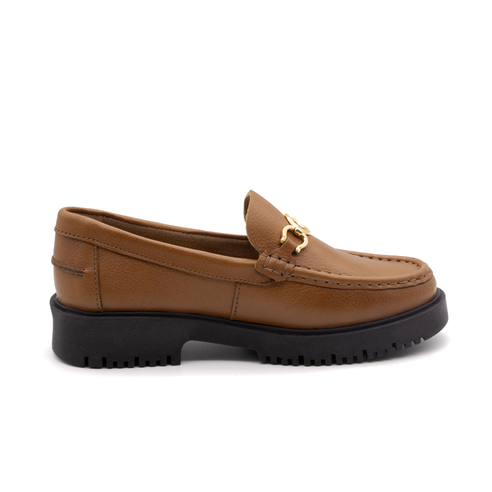 Sapato Feminino Santorini em Couro Alfa Caramelo - 4054AC