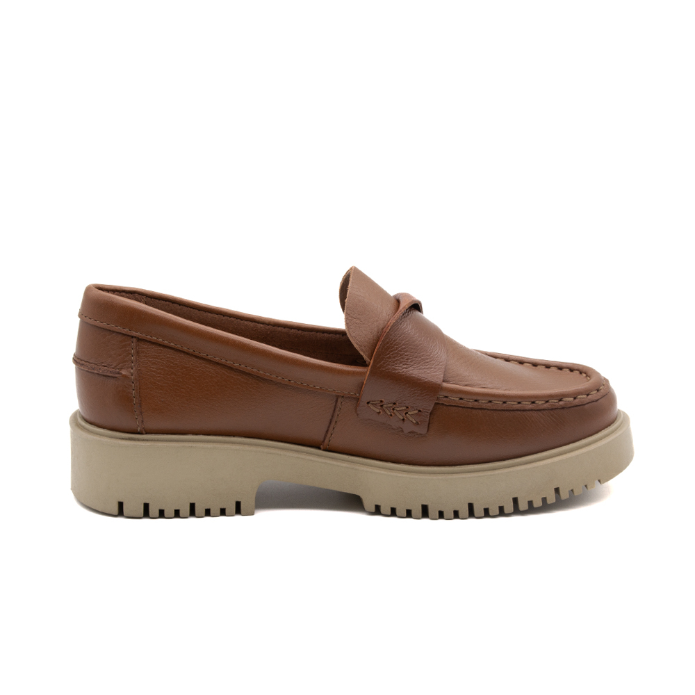 Sapato Feminino Santorini em Couro Alfa Conhaque - 4053AC