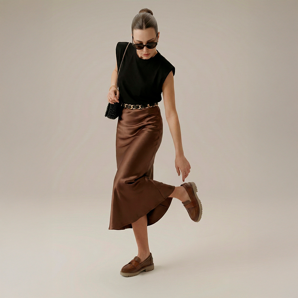 Sapato Feminino Santorini em Couro Alfa Conhaque - 4053AC