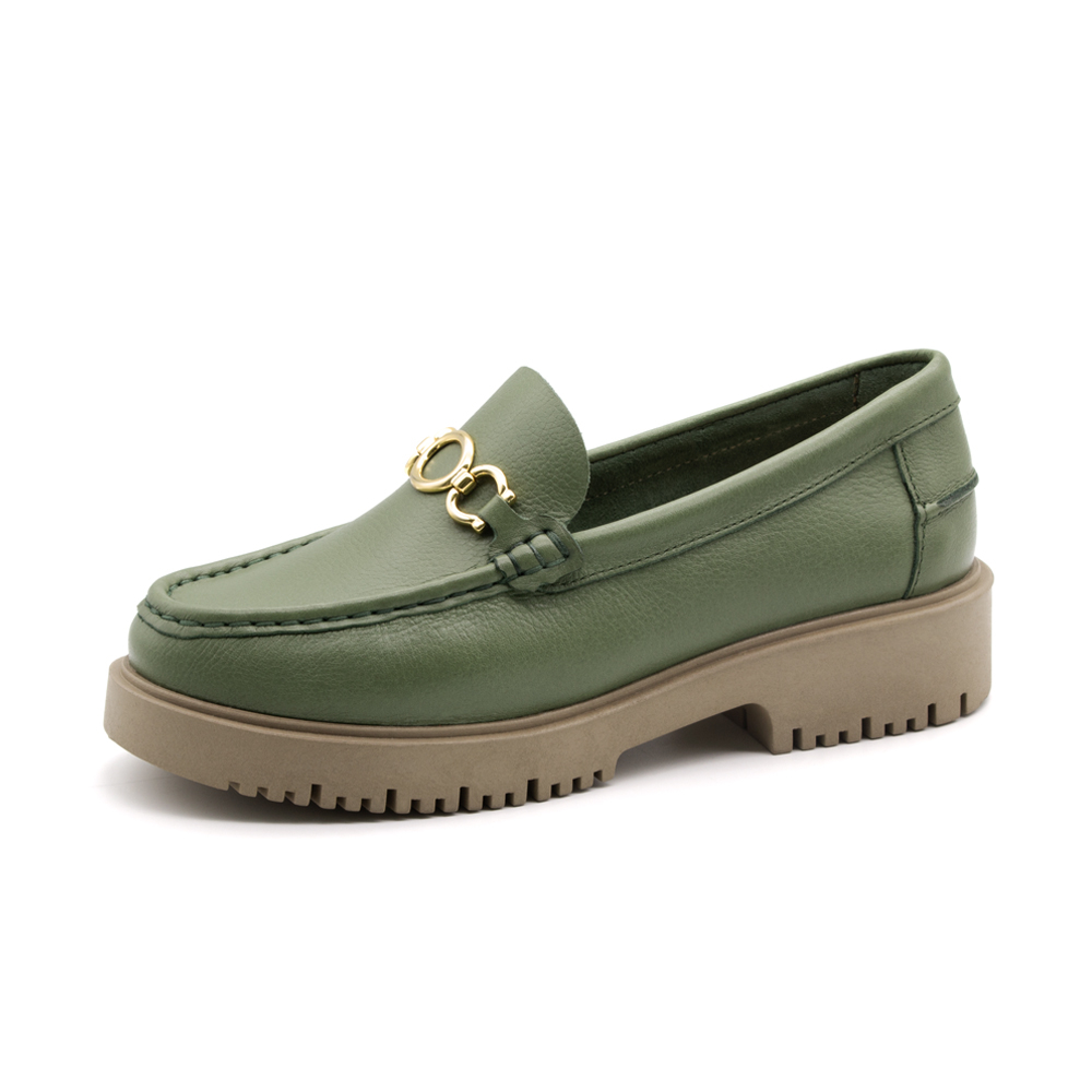 Sapato Feminino Santorini em Couro Alfa Militar - 4054AM