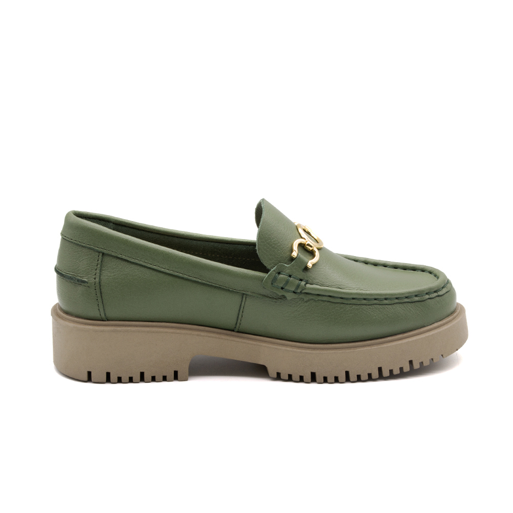 Sapato Feminino Santorini em Couro Alfa Militar - 4054AM