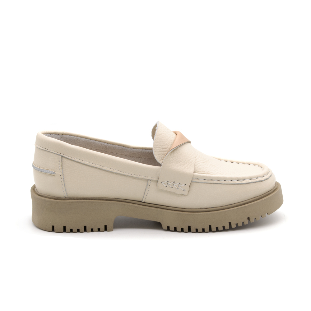 Sapato Feminino Santorini em Couro Alfa Off White - 4053AO