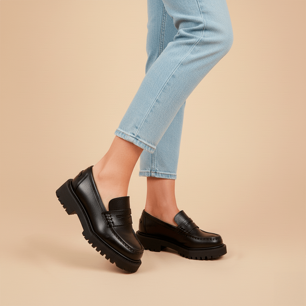 Sapato Feminino Santorini em Couro Alfa Preto - 4051AP Sapato Feminino Santorini em Couro Alfa Preto - 4051AP