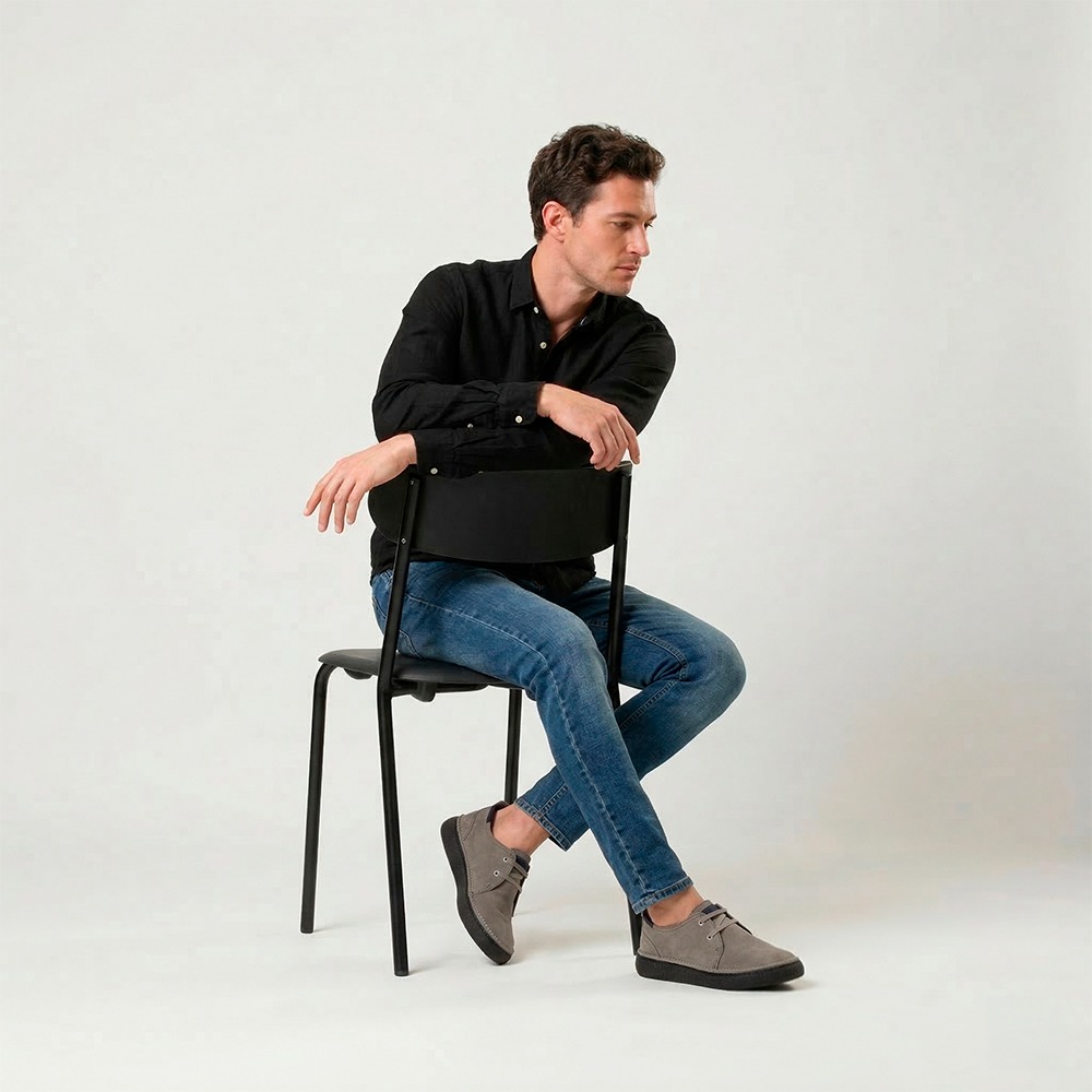 Sapato Masculino Drakkar em Couro Camurça Cinza - 5520CCI