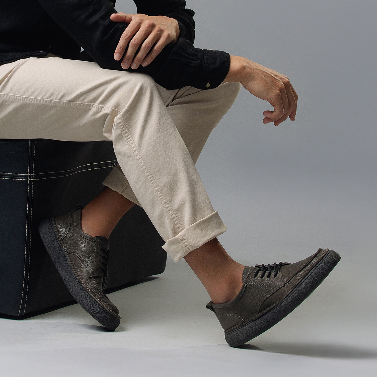 Sapato Masculino Drakkar em Couro Senna Army - 5521SA