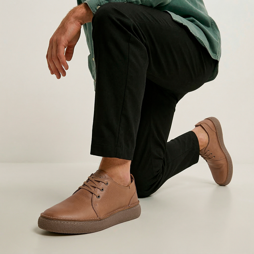 Sapato Masculino Drakkar em Couro Senna Camel - 5520SC