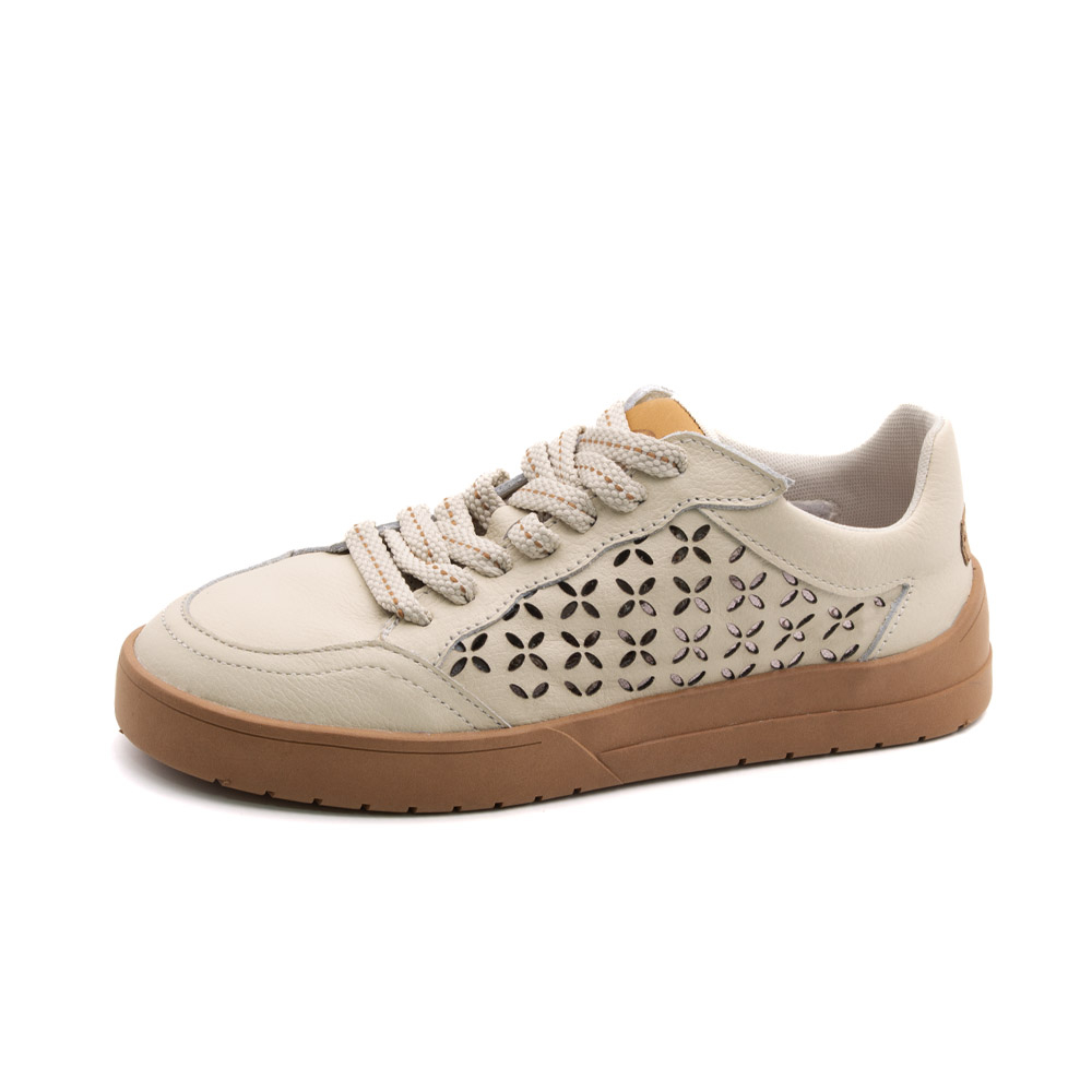 Tênis Aura em Couro Alfa Off White - 6805AO Tênis Aura em Couro Alfa Off White - 6805AO