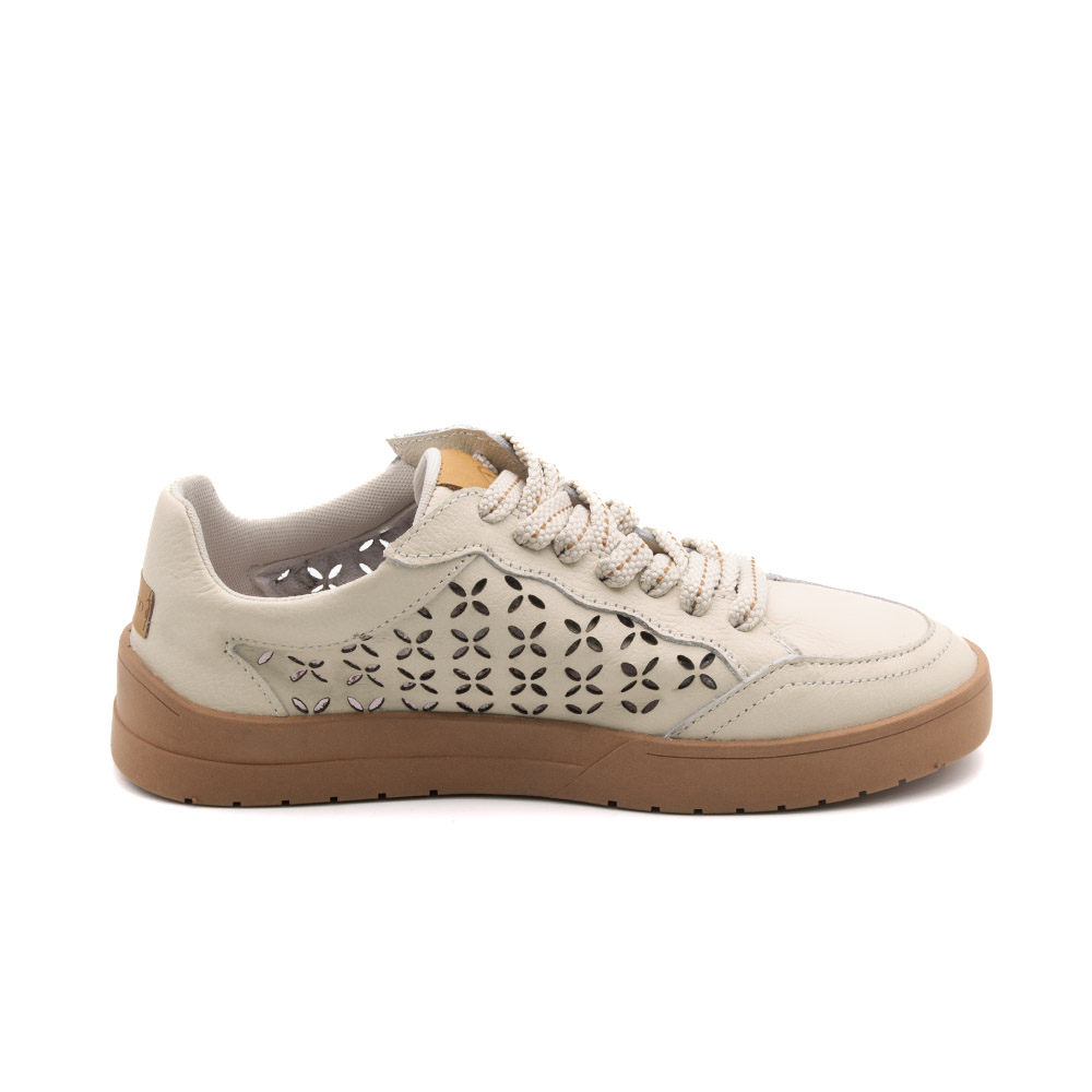 Tênis Aura em Couro Alfa Off White - 6805AO Tênis Aura em Couro Alfa Off White - 6805AO
