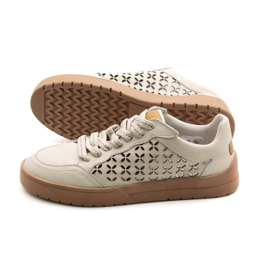 Tênis Aura em Couro Alfa Off White - 6805AO Tênis Aura em Couro Alfa Off White - 6805AO