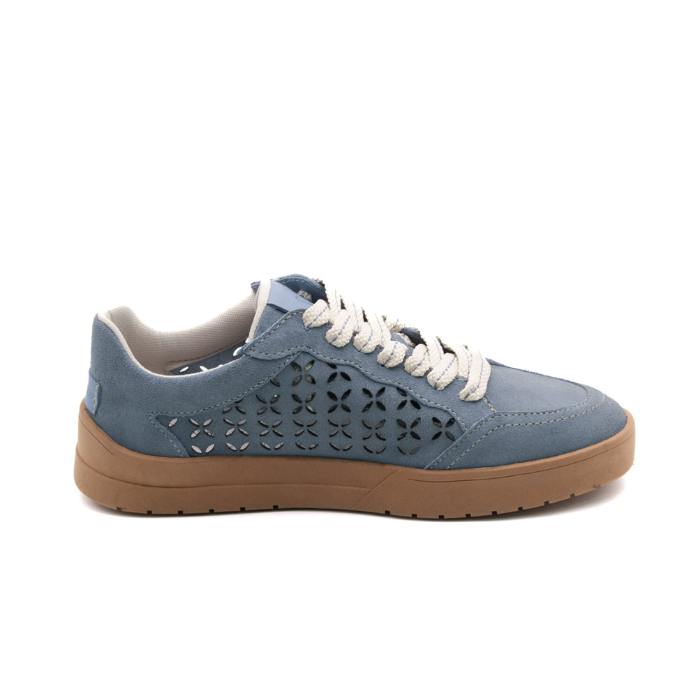 Tênis Aura em Couro Camurça Denim - 6805CDE Tênis Aura em Couro Camurça Denim - 6805CDE