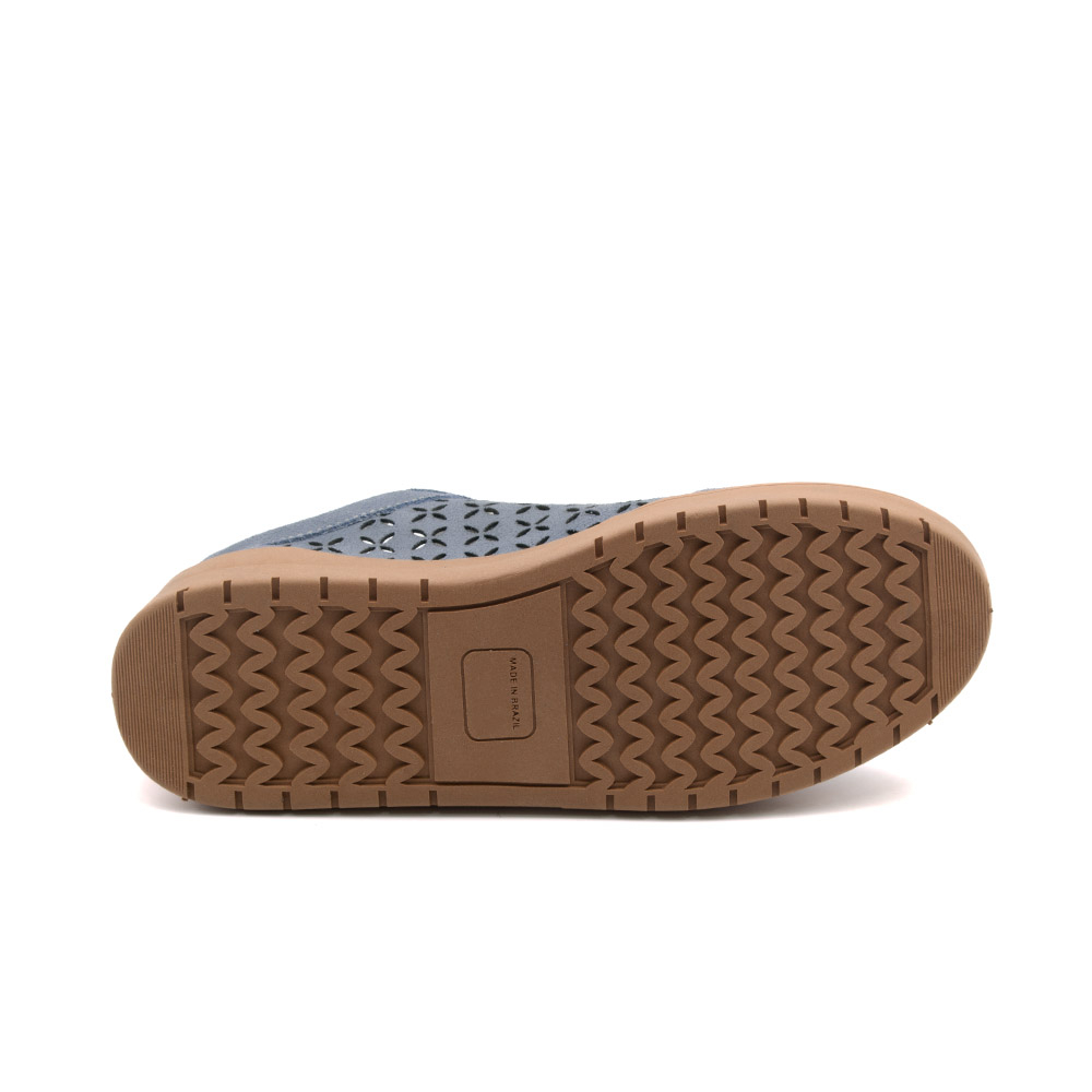 Tênis Aura em Couro Camurça Denim - 6805CDE Tênis Aura em Couro Camurça Denim - 6805CDE