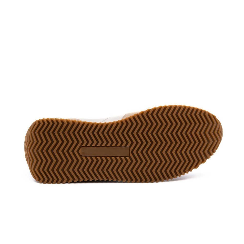Tênis Feminino City em Nylon e Couro Branco e Bege - 5514NB