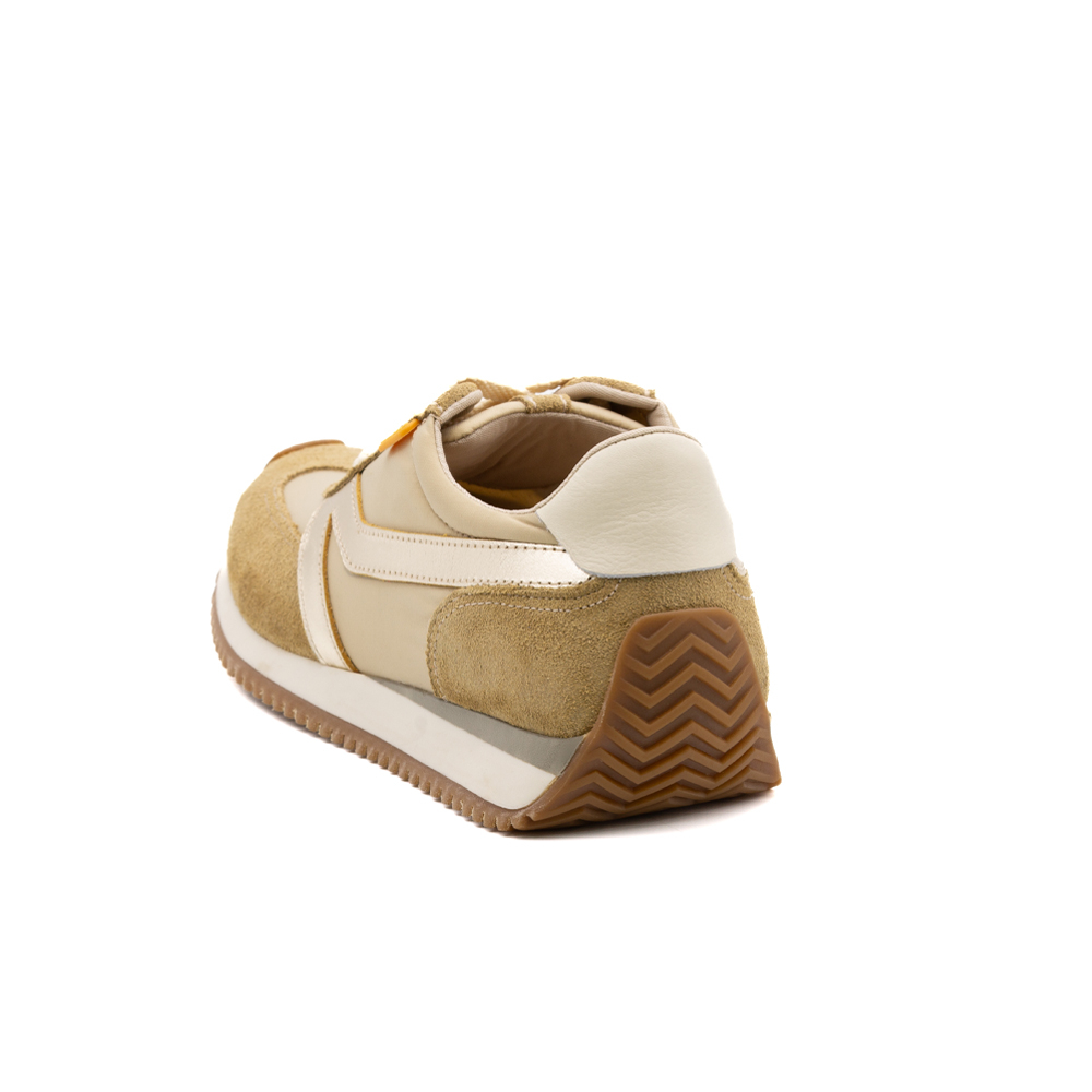 Tênis Feminino City em Nylon e Couro Palha e Ouro - 5513NK