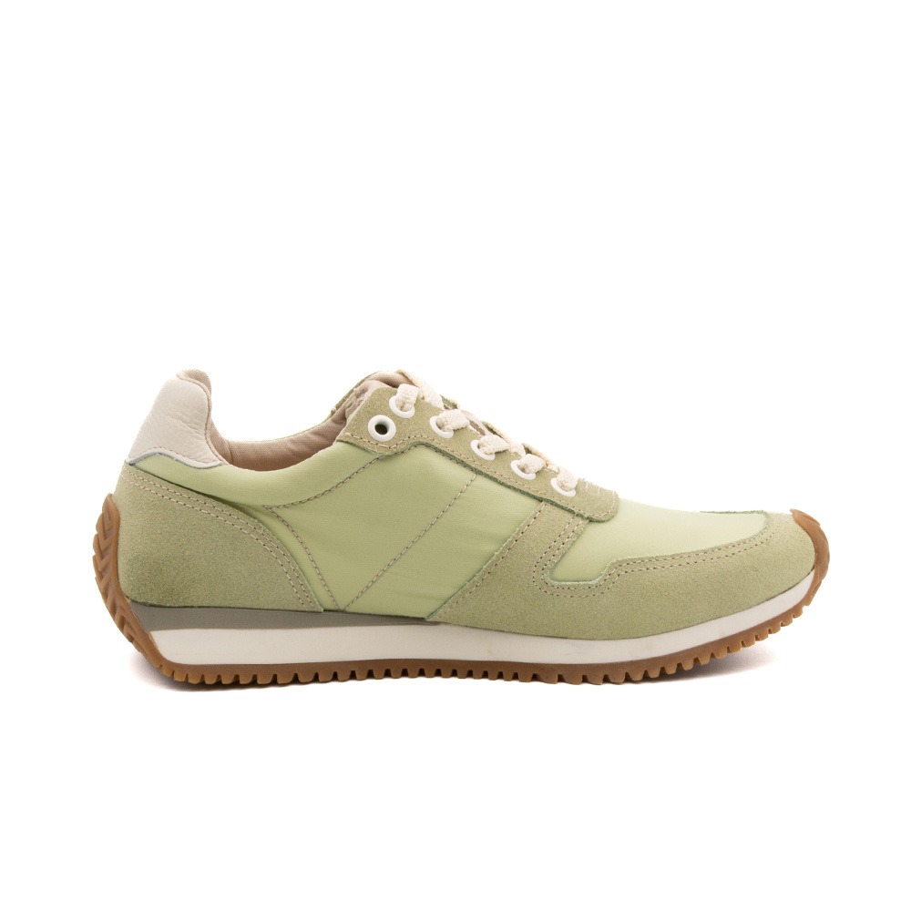 Tênis Feminino City em Nylon e Couro Verde - 5514NA