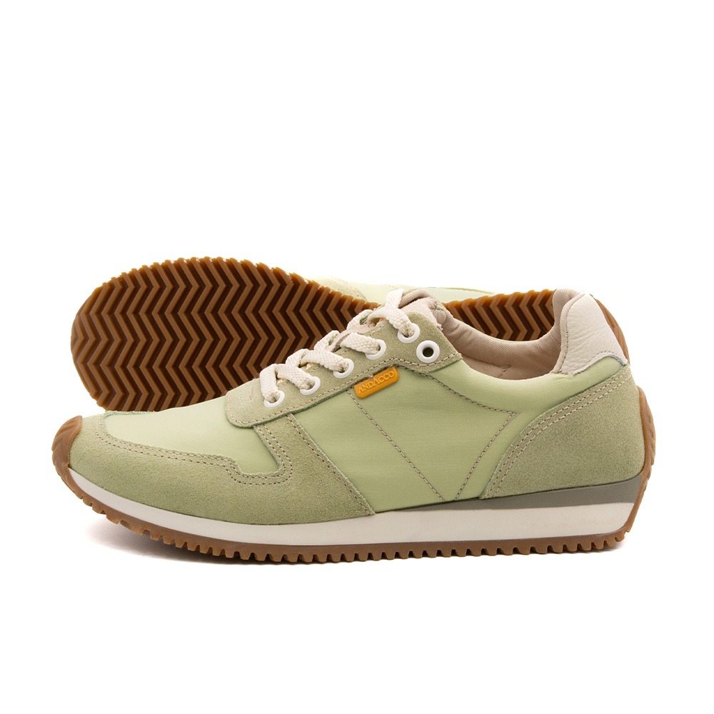 Tênis Feminino City em Nylon e Couro Verde - 5514NA