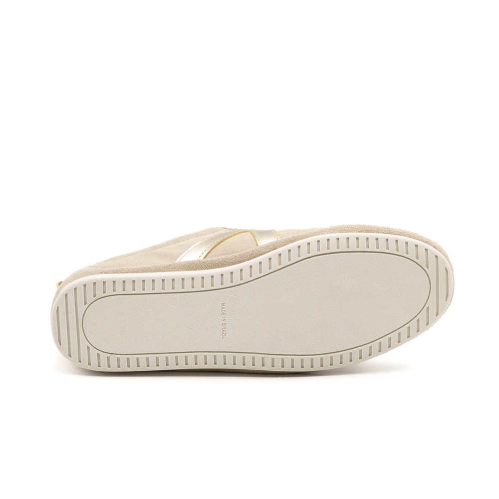 Tênis Feminino Easy em Couro Camurça Bege - 6638CB
