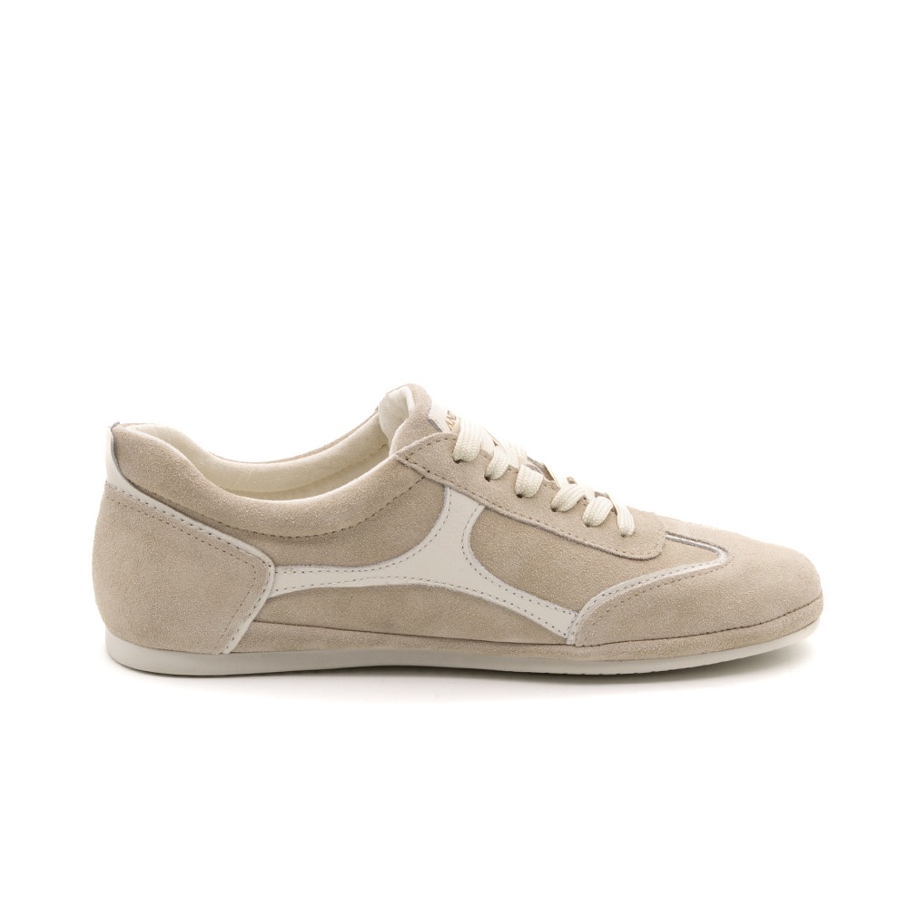 Tênis Feminino Easy em Couro Camurça Bege - 6639CB