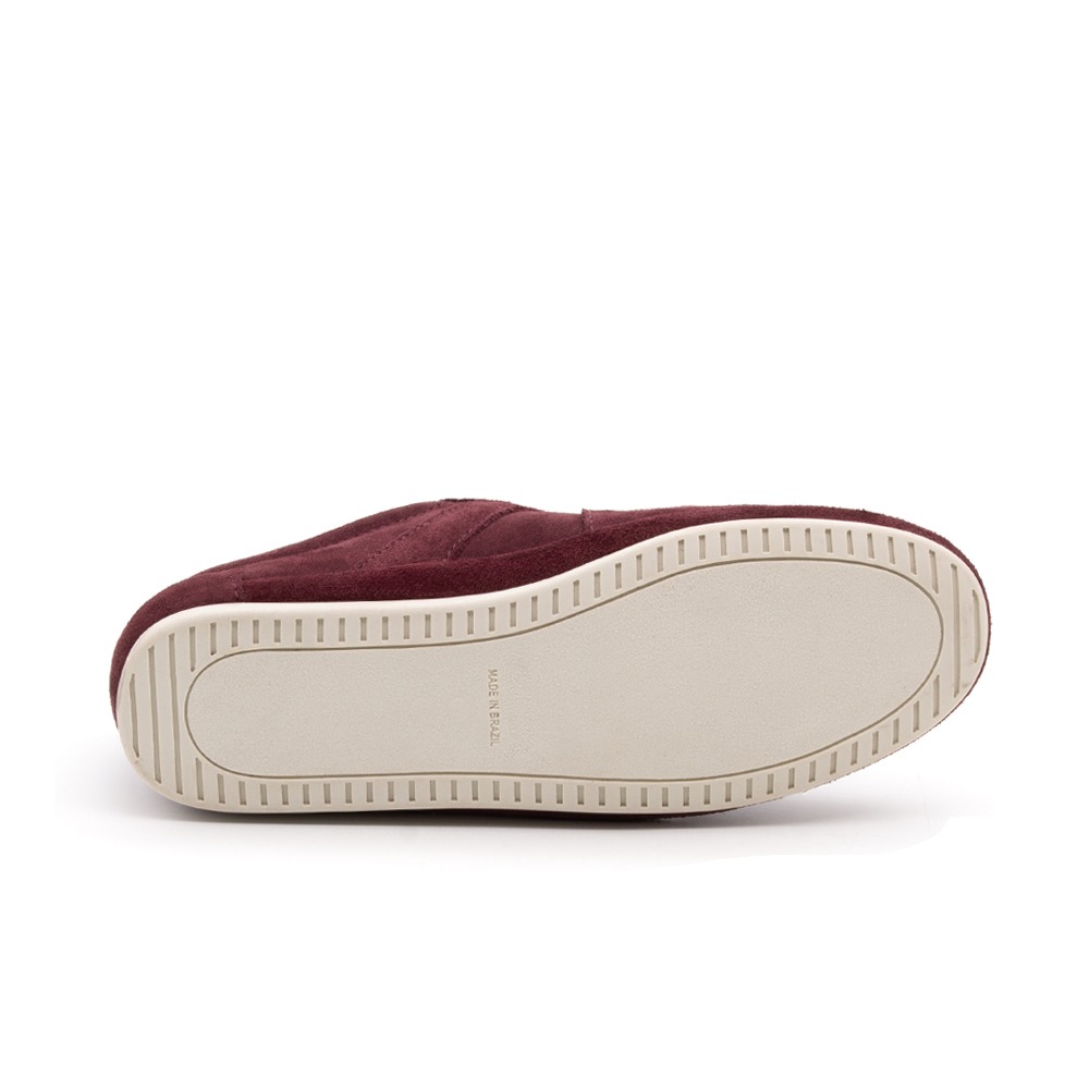 Tênis Feminino Easy em Couro Camurça Bordo - 6640CB