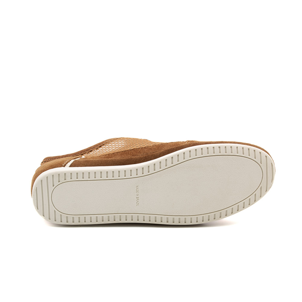 Tênis Feminino Easy em Couro Camurça Marrom - 6633CK