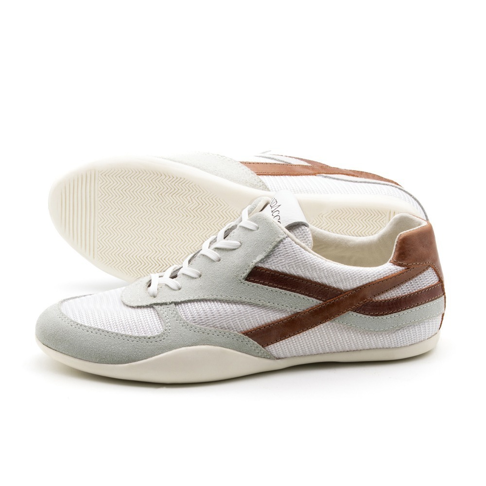 Tênis Feminino Electra em Couro Tela Off White - 6800TO