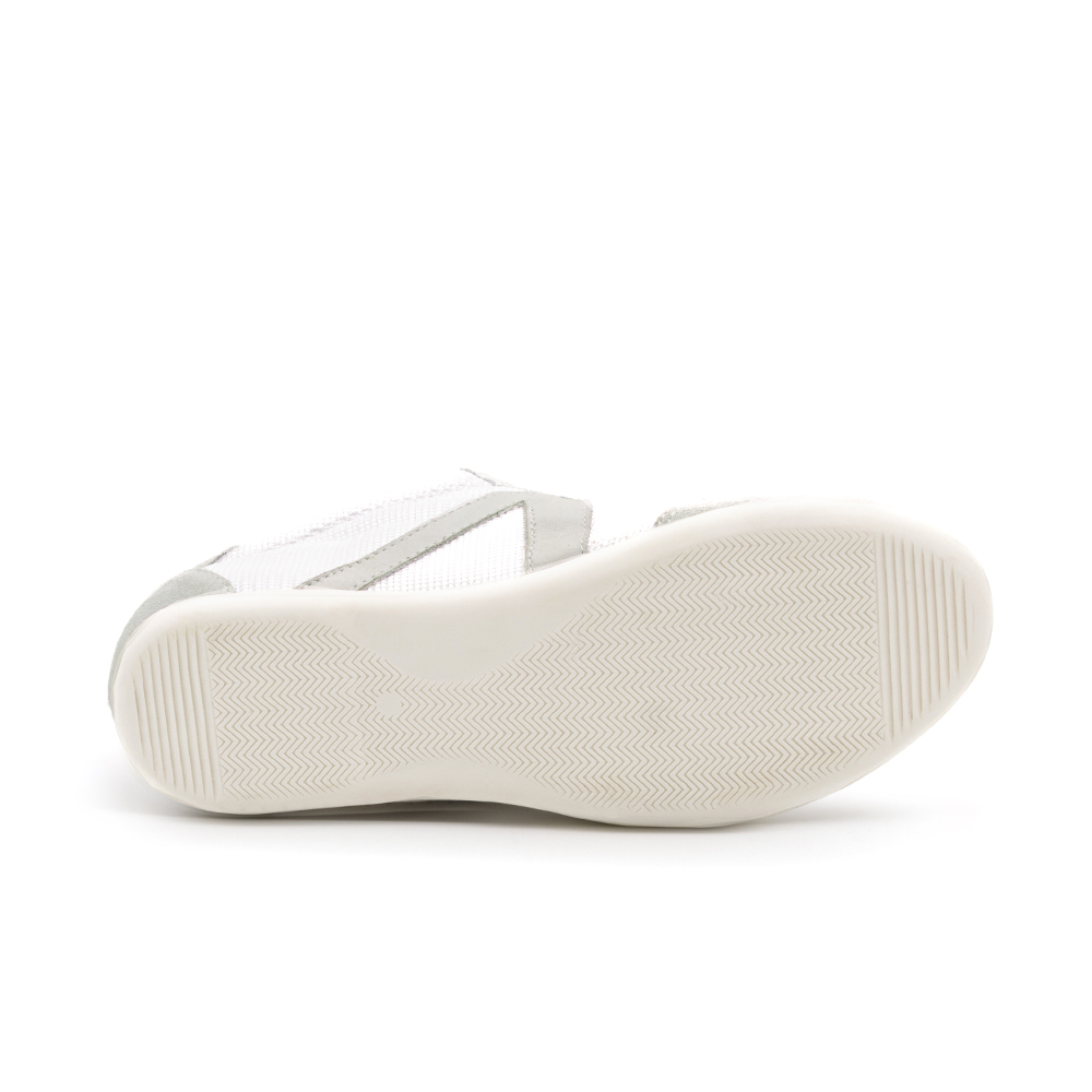 Tênis Feminino Electra em Couro Tela Off White - 6801TO - Pré-Venda