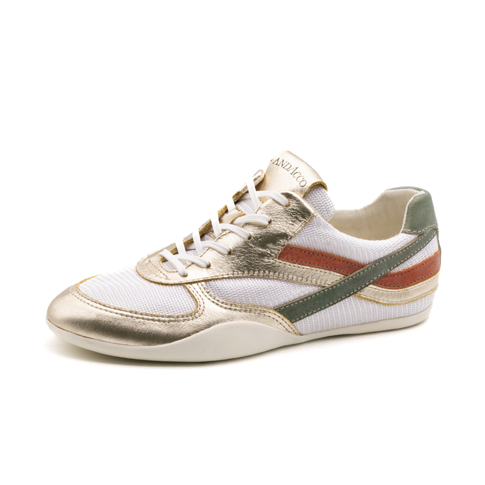 Tênis Feminino Electra em Couro Tela Ouro - 6800TOU - Pré-Venda
